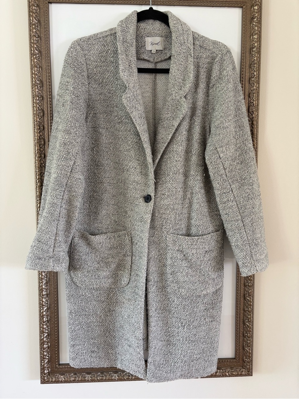 Kismet Gray Textured Single-Button Pea Coat